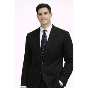 Brioni Handmade 100 % Silk Tie Navy With Colorful Polka Dot Pattern Made In Ital